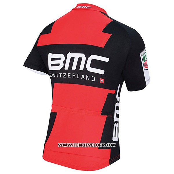 2017 Maillot Ciclismo BMC Rouge et Noir Manches Courtes et Cuissard